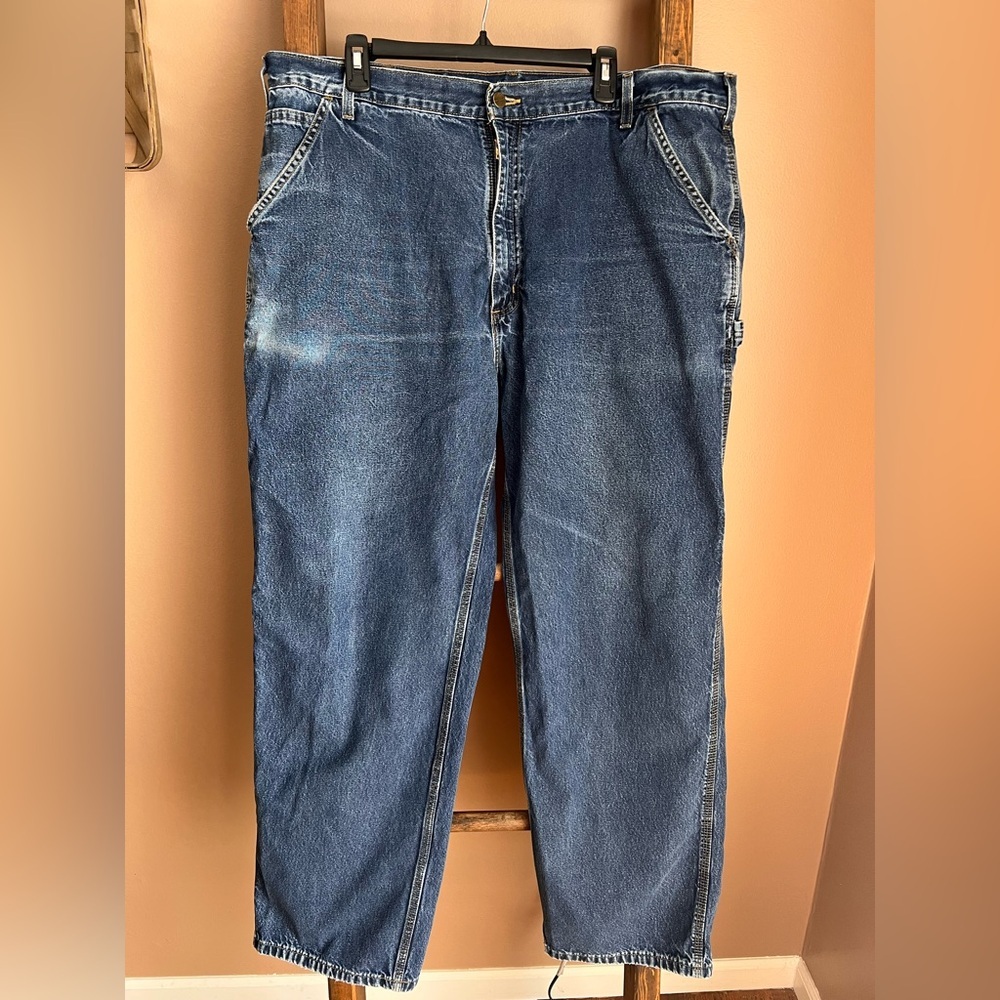 Carhartt Carpenter Relaxed Fit Y2K Blue Jeans 42x32 - Picture 2 of 6